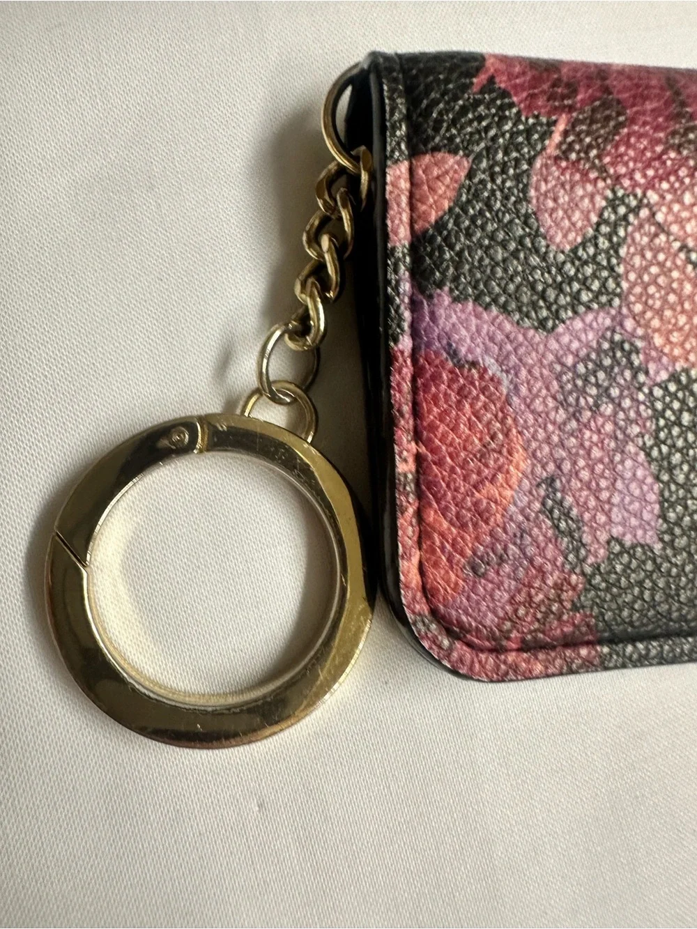 Victoria's Secret Black Floral Card Holder with Pink & Purple Blooms